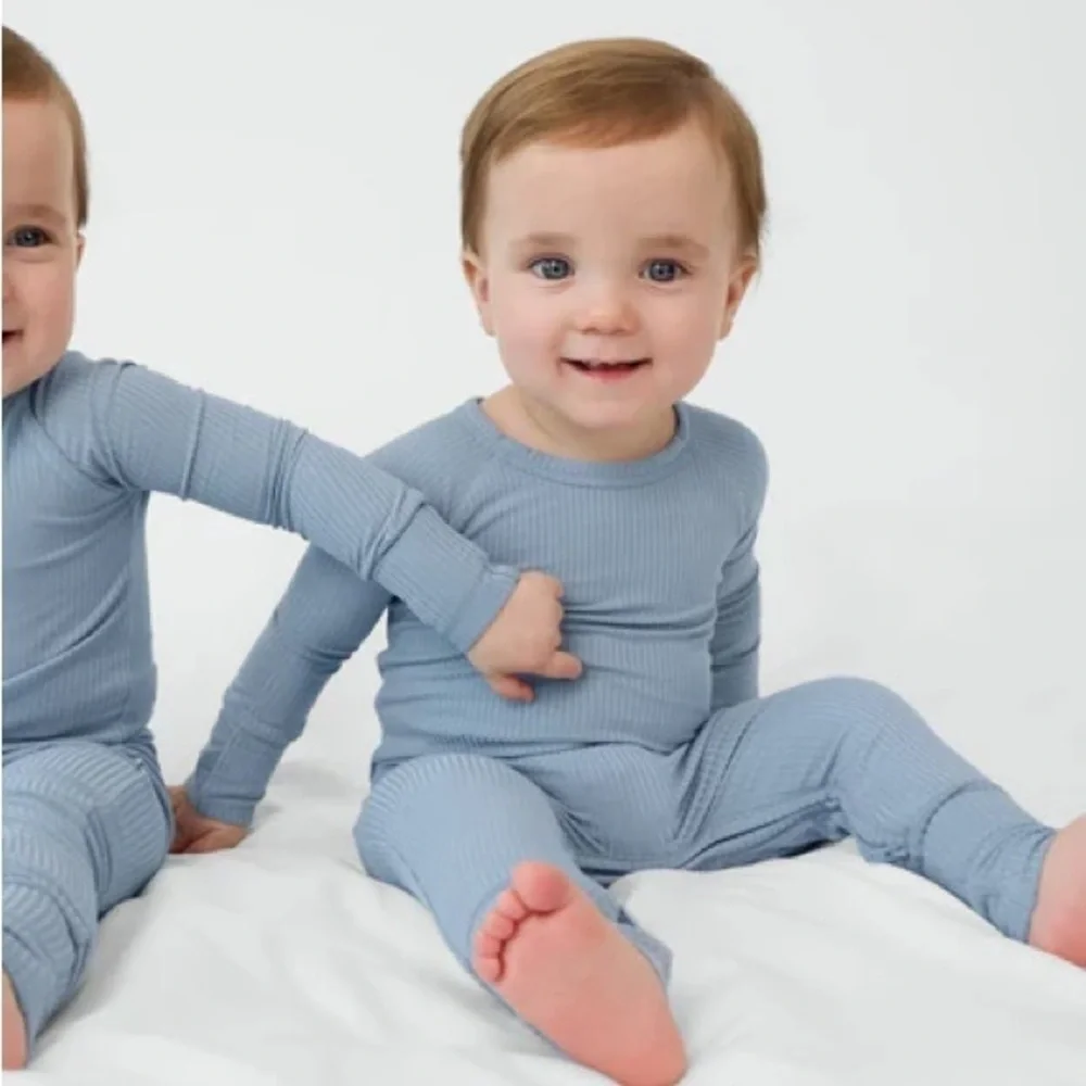 Little Sleepies Light Fog Ribbed Zippy Pajamas 0-3M Bamboo Romper